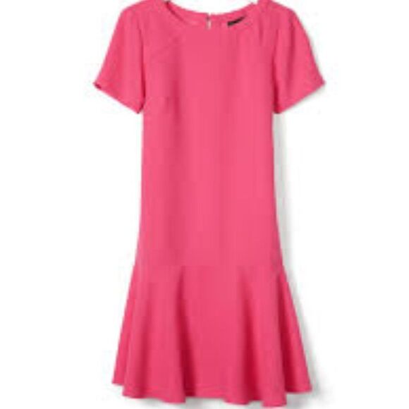 Banana Republic Flounce Dress Kismet Pink Size 4P - Picture 1 of 14